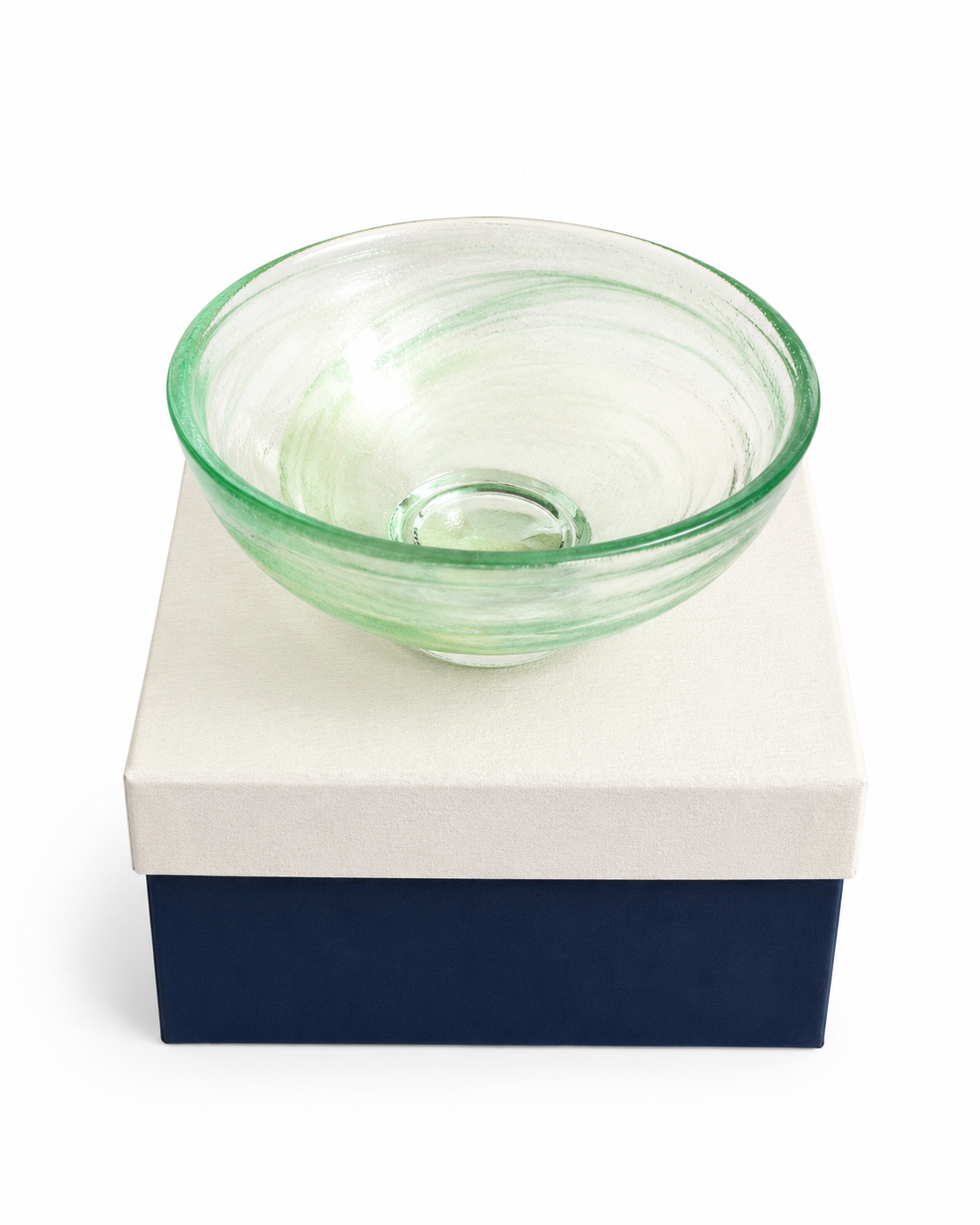 Green Uzukumo Matcha Bowl (Transparent Green Glass)