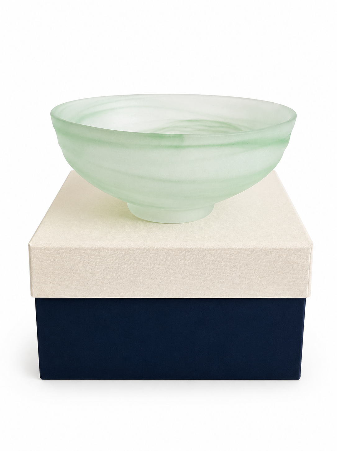 Aiai Glass Matcha Bowl – Midori Uzugumo (Green Swirling Cloud)