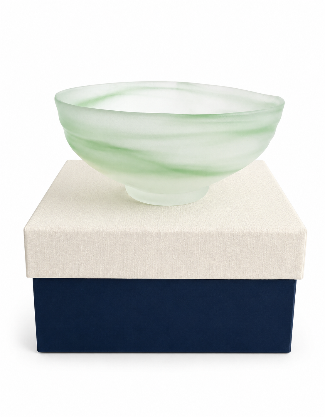 Aiai Glass Matcha Bowl – Midori Uzugumo (Green Swirling Cloud)