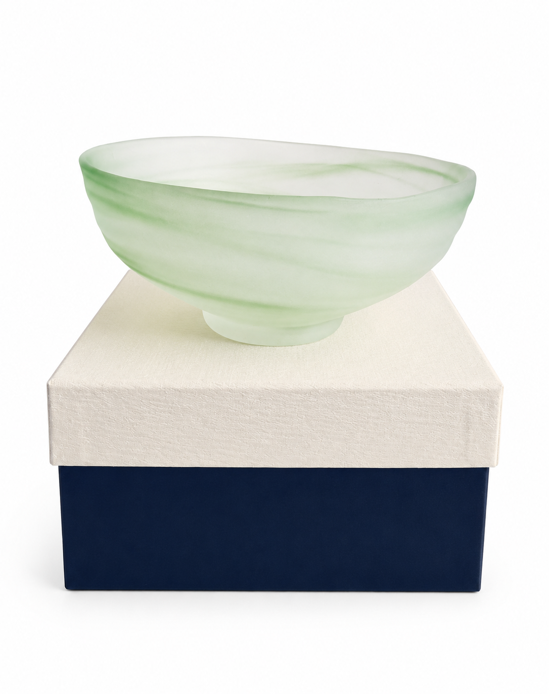 Aiai Glass Matcha Bowl – Midori Uzugumo (Green Swirling Cloud)