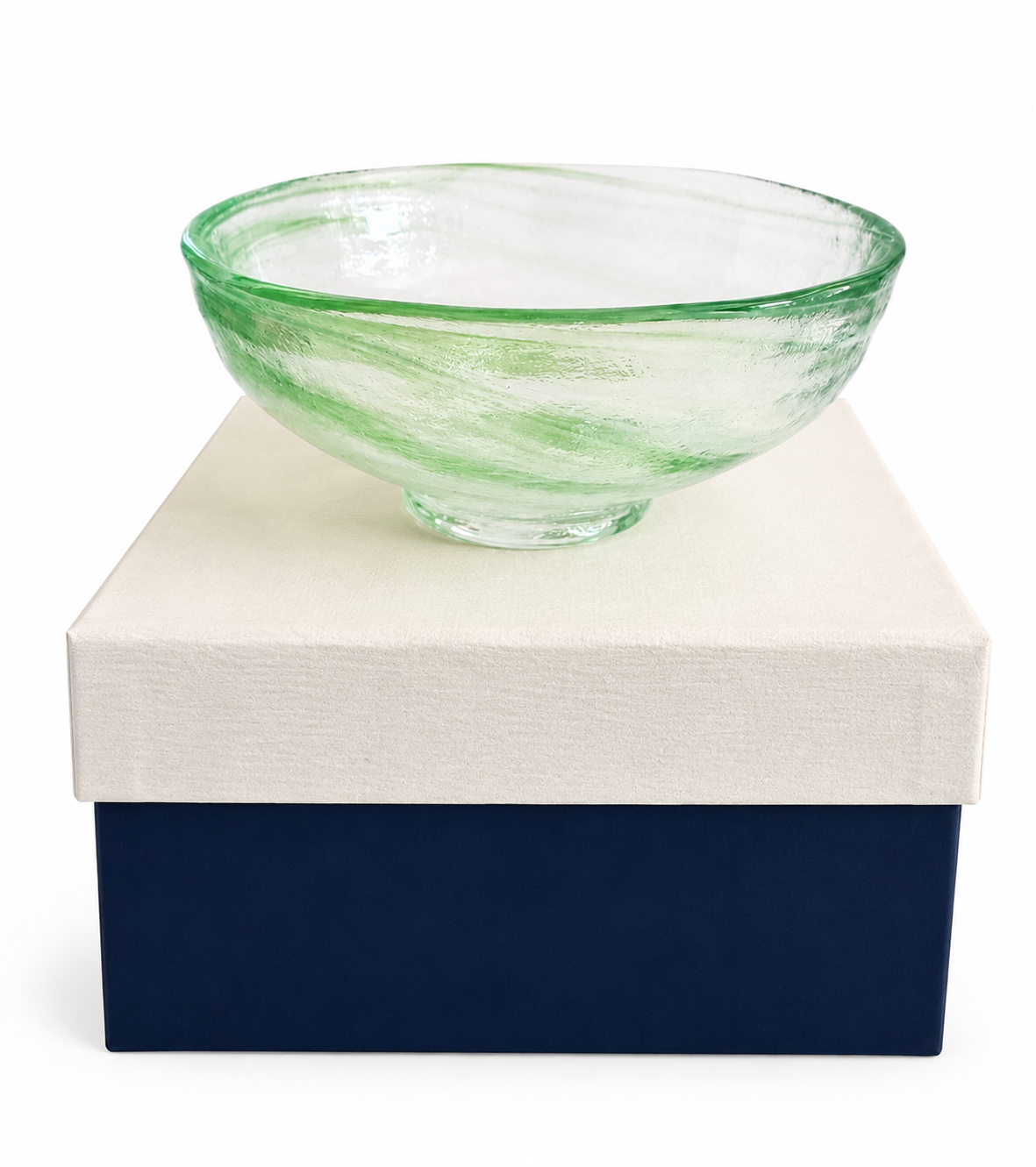 Green Uzukumo Matcha Bowl (Transparent Green Glass)