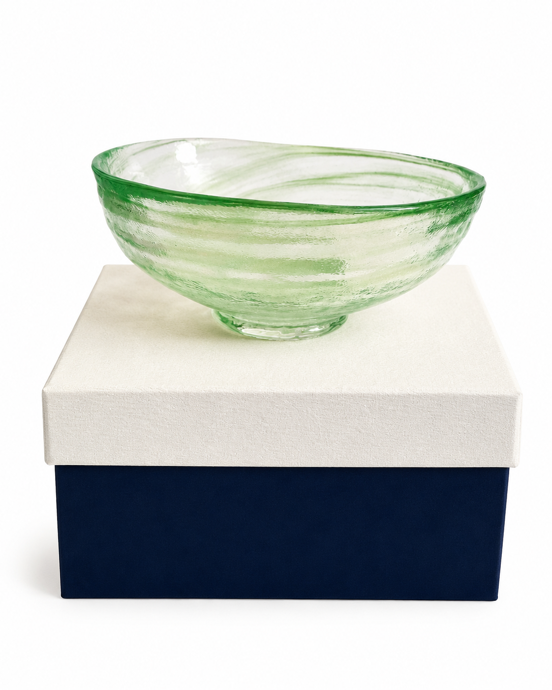 Green Uzukumo Matcha Bowl (Transparent Green Glass)